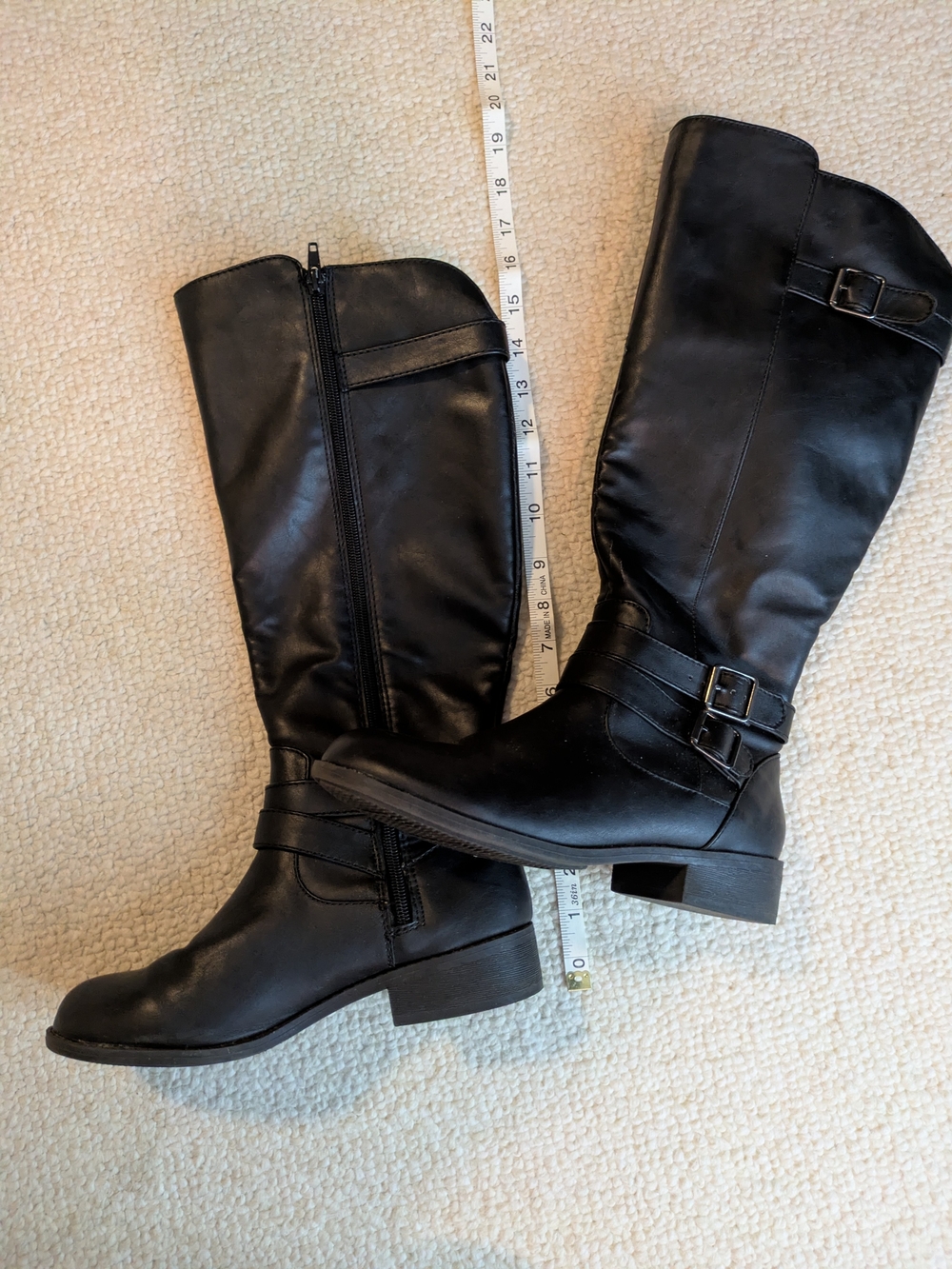 Fashion Bug Black Mid-Calf Buckle Riding Boots